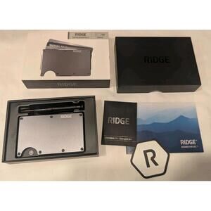 Ridge Wallet Classic Style RFID Blocking w/ money clip Gun Metal NWT